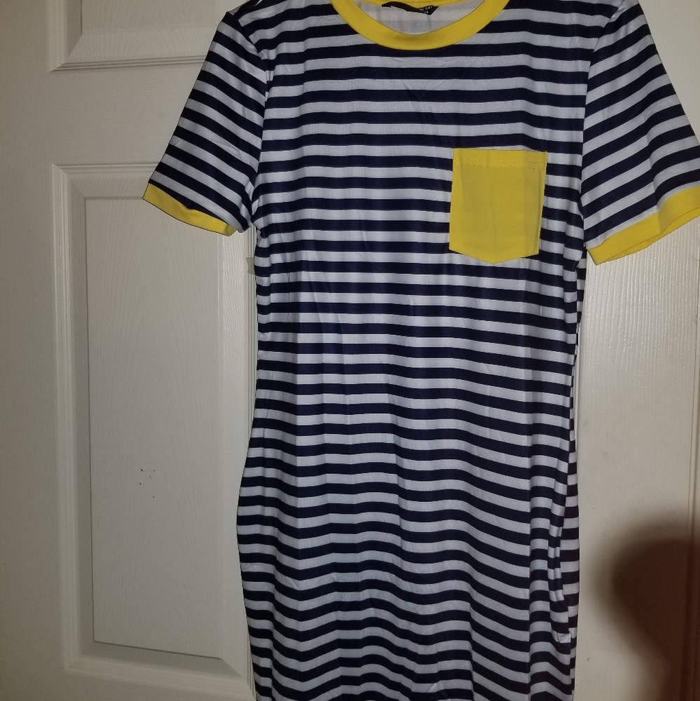 Striped Spandex Bodycon Casual Dress